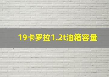 19卡罗拉1.2t油箱容量