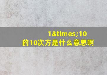 1×10的10次方是什么意思啊