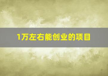 1万左右能创业的项目