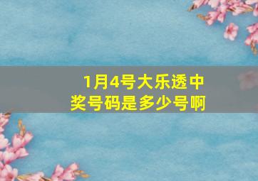 1月4号大乐透中奖号码是多少号啊