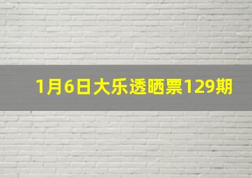 1月6日大乐透晒票129期