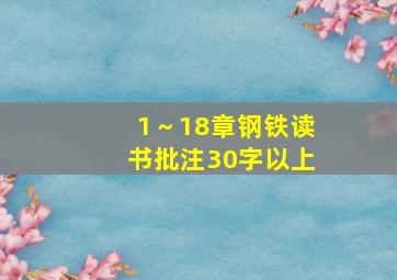 1～18章钢铁读书批注30字以上