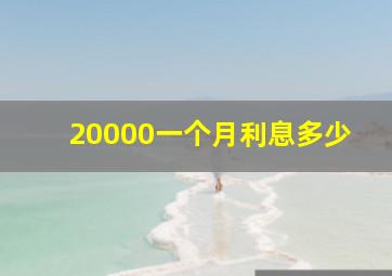 20000一个月利息多少