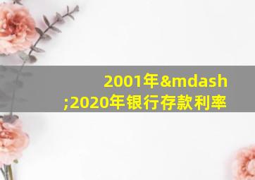 2001年—2020年银行存款利率