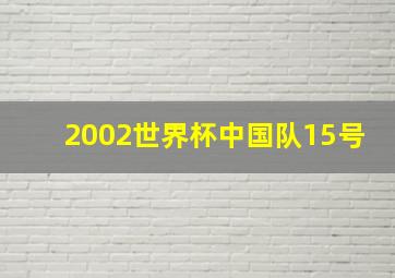 2002世界杯中国队15号