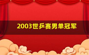 2003世乒赛男单冠军