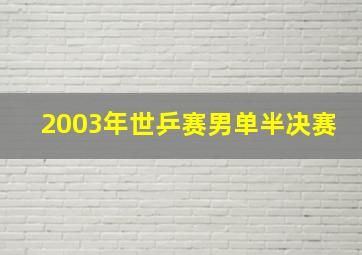 2003年世乒赛男单半决赛