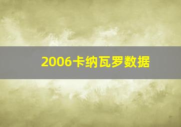 2006卡纳瓦罗数据