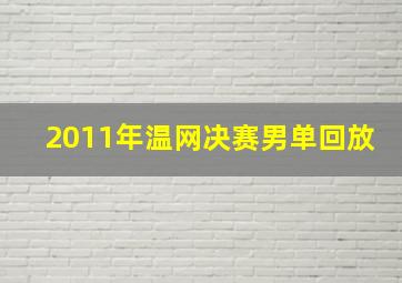 2011年温网决赛男单回放