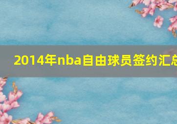 2014年nba自由球员签约汇总