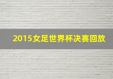 2015女足世界杯决赛回放