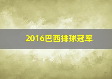 2016巴西排球冠军