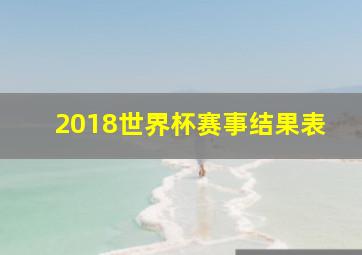 2018世界杯赛事结果表