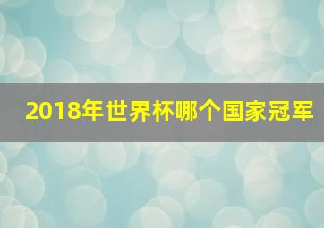 2018年世界杯哪个国家冠军