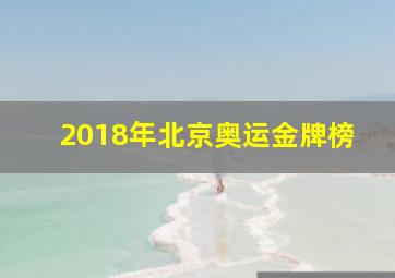 2018年北京奥运金牌榜