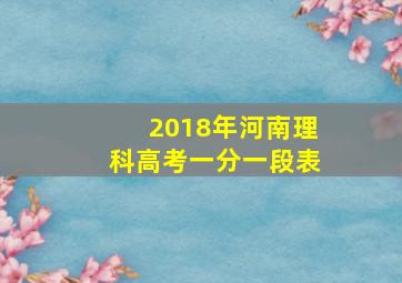 2018年河南理科高考一分一段表