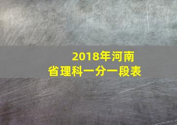 2018年河南省理科一分一段表