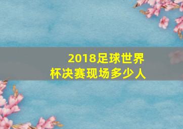 2018足球世界杯决赛现场多少人