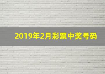 2019年2月彩票中奖号码