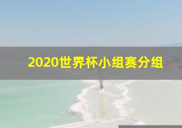 2020世界杯小组赛分组