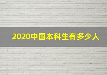 2020中国本科生有多少人