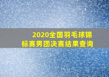 2020全国羽毛球锦标赛男团决赛结果查询