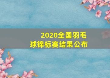 2020全国羽毛球锦标赛结果公布