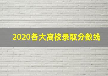 2020各大高校录取分数线