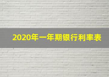 2020年一年期银行利率表