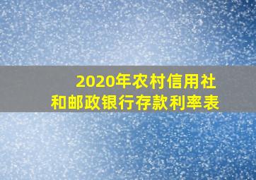 2020年农村信用社和邮政银行存款利率表