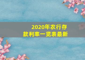 2020年农行存款利率一览表最新