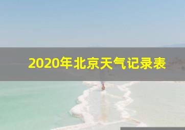 2020年北京天气记录表