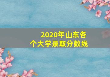 2020年山东各个大学录取分数线