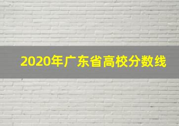 2020年广东省高校分数线