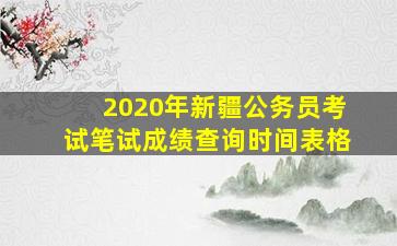 2020年新疆公务员考试笔试成绩查询时间表格