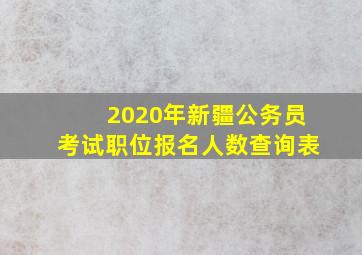 2020年新疆公务员考试职位报名人数查询表