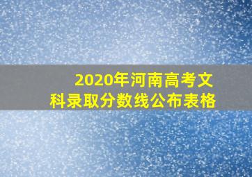 2020年河南高考文科录取分数线公布表格