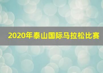 2020年泰山国际马拉松比赛