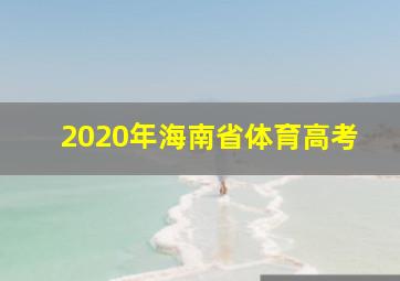 2020年海南省体育高考