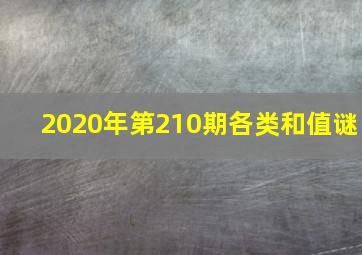 2020年第210期各类和值谜