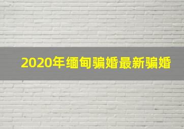 2020年缅甸骗婚最新骗婚