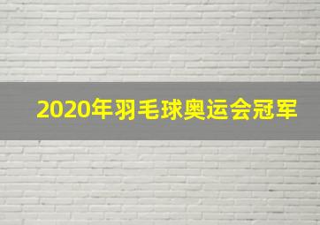 2020年羽毛球奥运会冠军