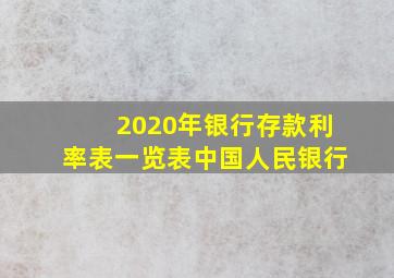 2020年银行存款利率表一览表中国人民银行