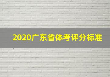 2020广东省体考评分标准