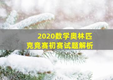 2020数学奥林匹克竞赛初赛试题解析