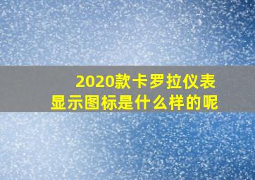 2020款卡罗拉仪表显示图标是什么样的呢