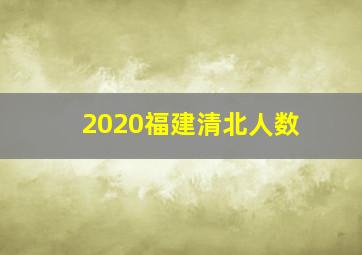 2020福建清北人数