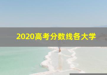 2020高考分数线各大学