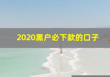 2020黑户必下款的口子