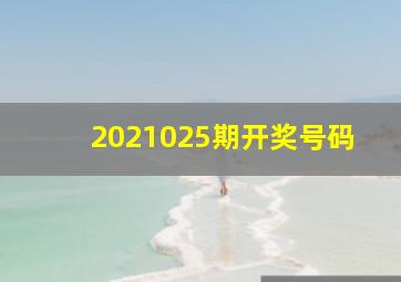 2021025期开奖号码